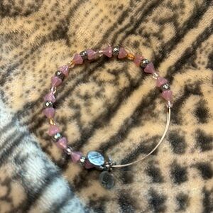 Pink and silver Alex and Ani bracelet